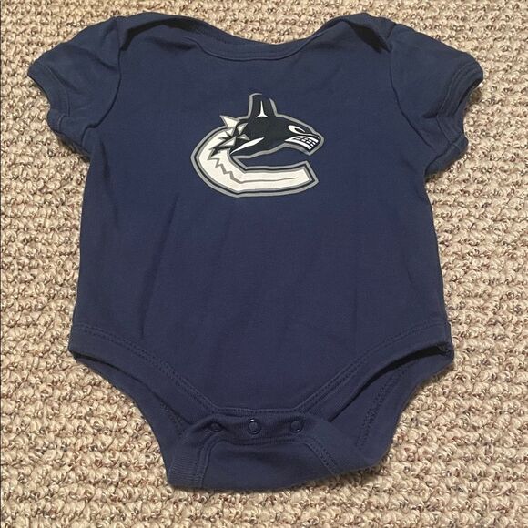 Canucks Navy Blue Infant Bodysuit with Logo - Picture 1 of 5
